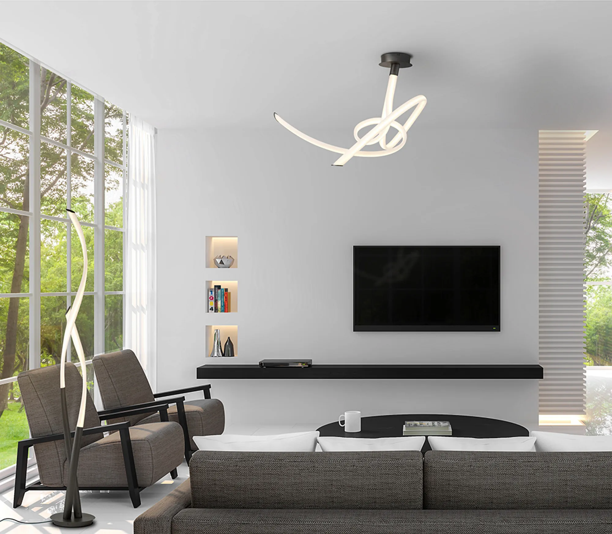 Armonia Titanium Ceiling Lights Mantra Semi Flush Fittings Armonia Titanium Ceiling Lights Mantra Semi Flush Fittings